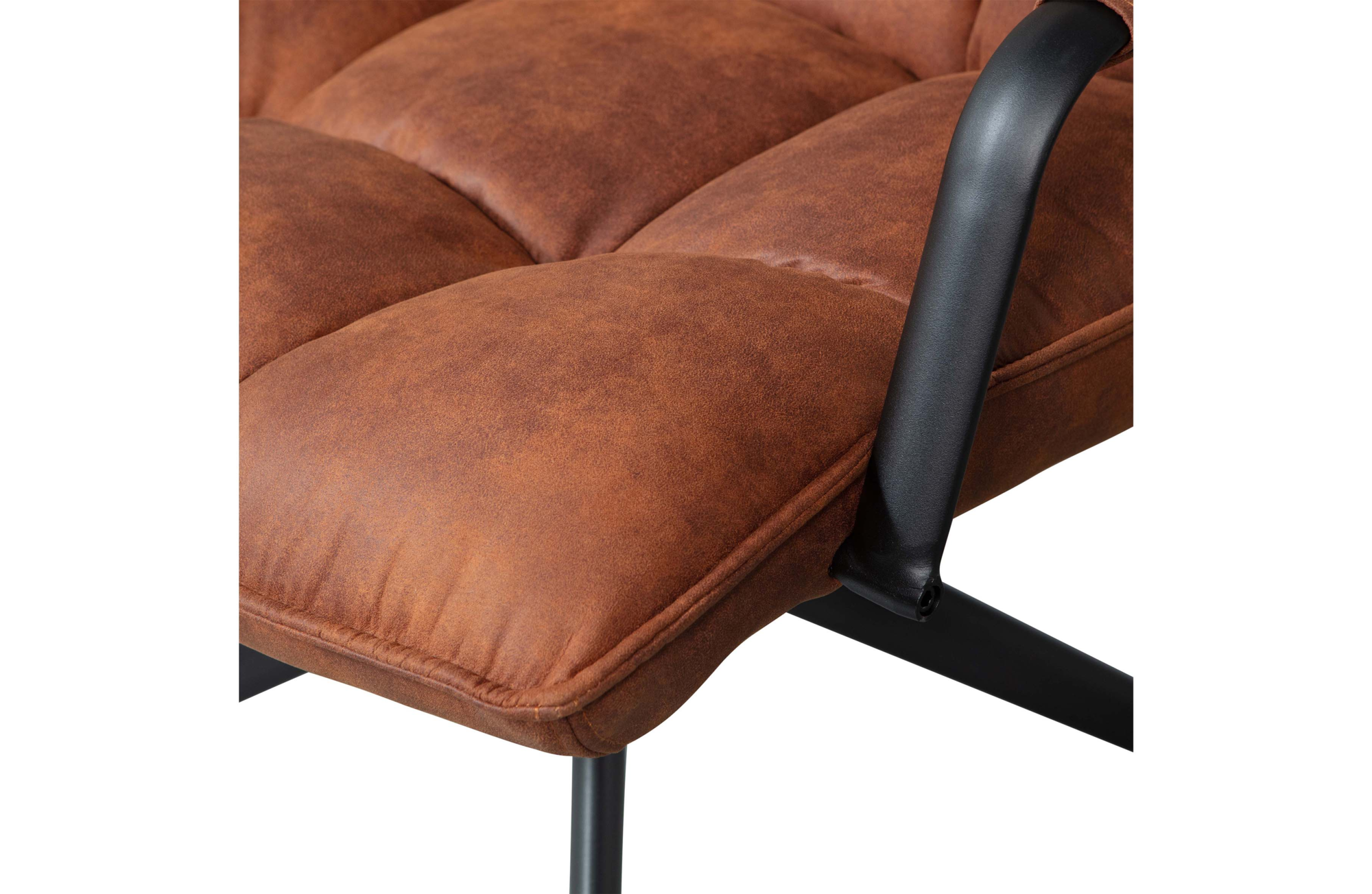 WOOOD draaifauteuil Jouke met armleuning kunstleer- Cognac