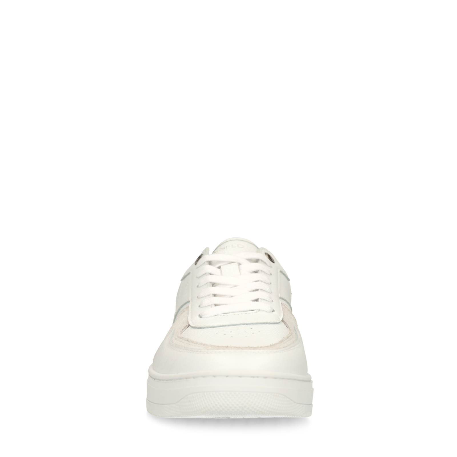 Witte leren sneakers met suède details