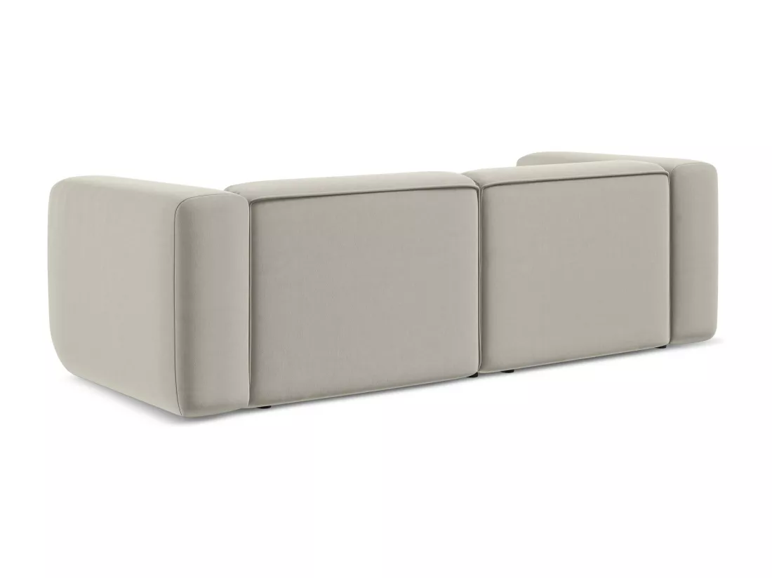 Canapé modulable 3 places en velours - perle - EKAHI