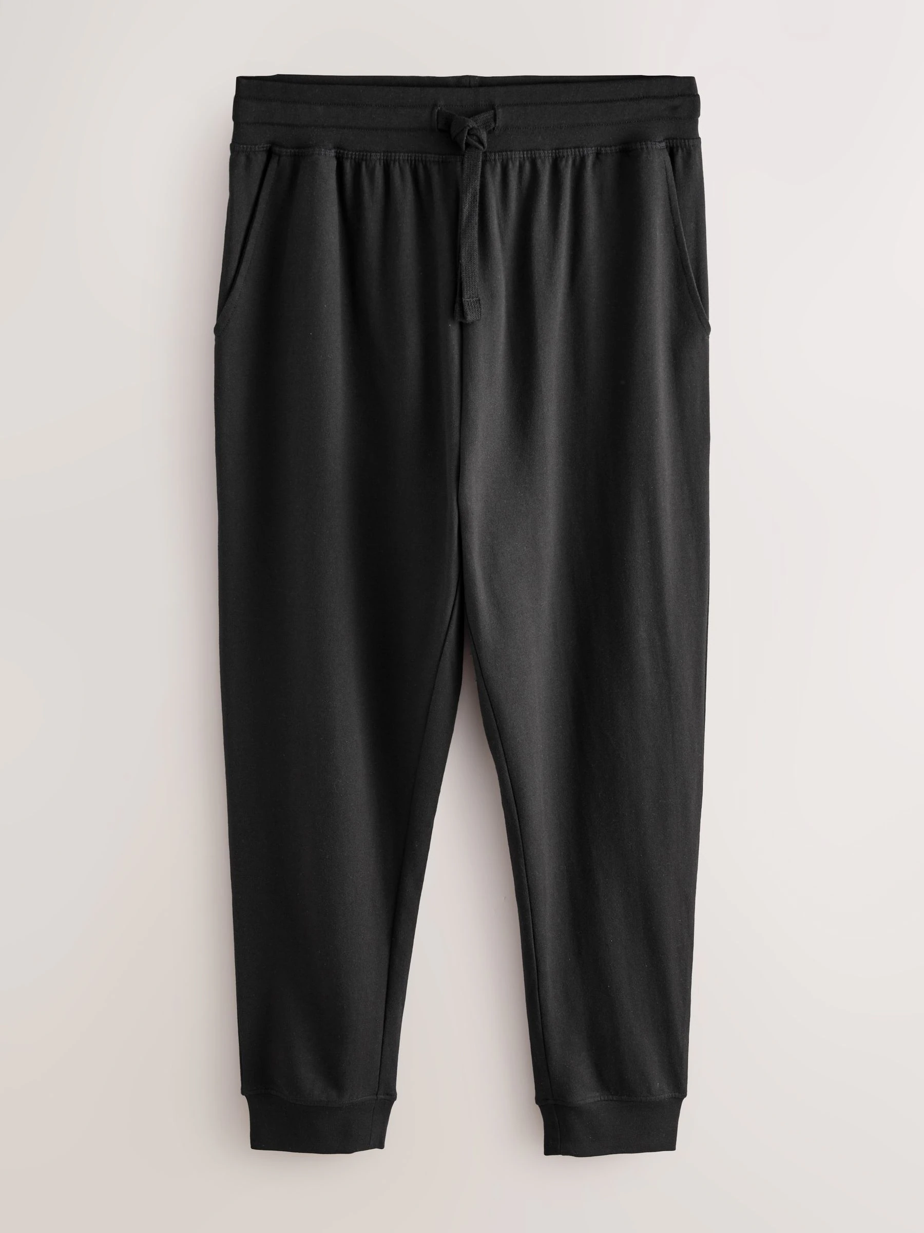 Zwart/marineblauw - Met boorden - Lichtgewicht 100% katoenen joggingbroeken verpakking van 2