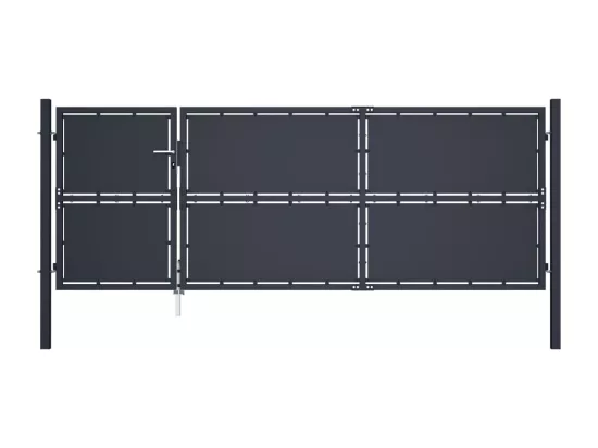 Portail de jardin Acier 350 x 125 cm Anthracite