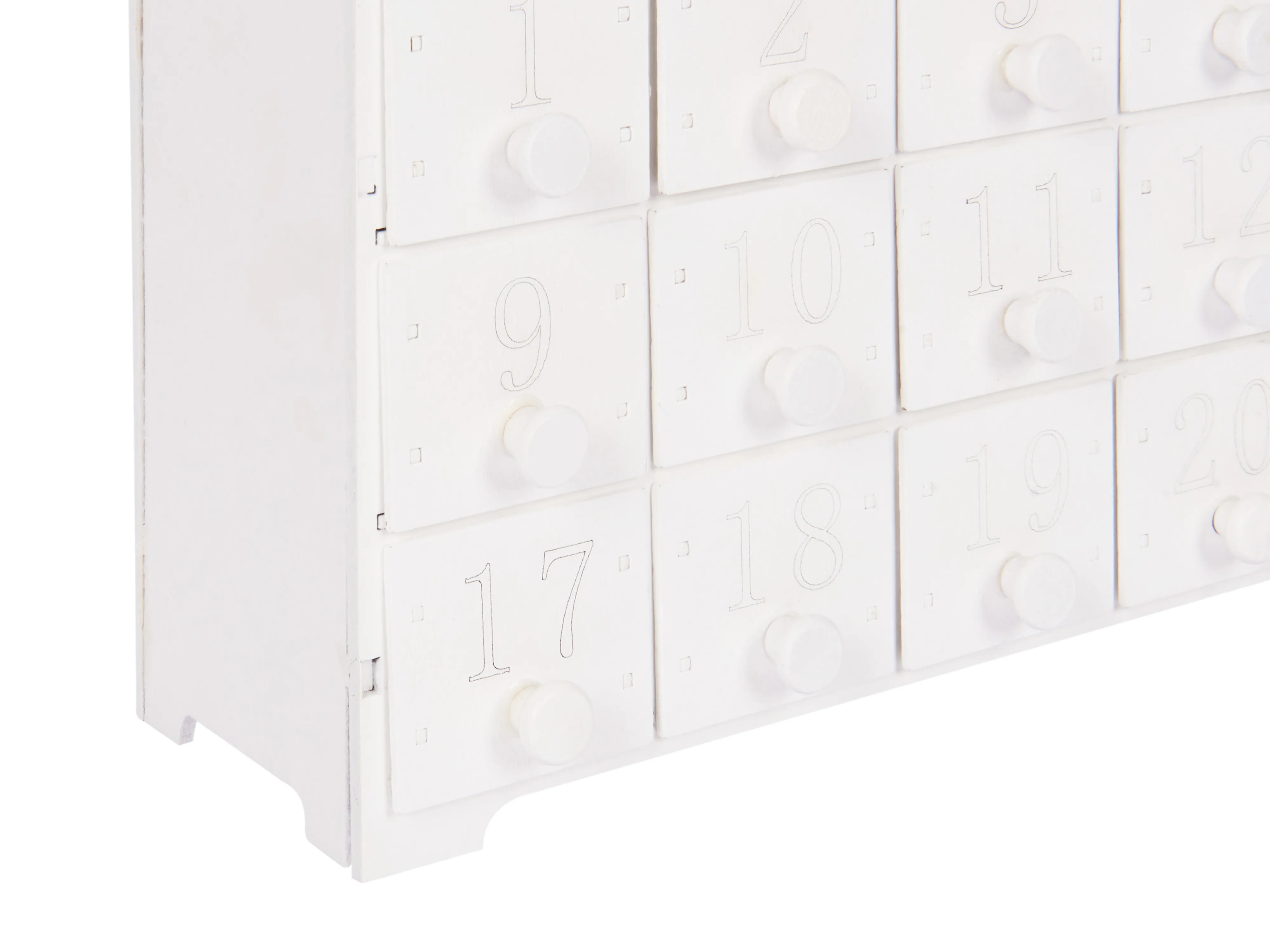 Kerstdecoratie LED MUONIO Adventskalender 24 cm Wit