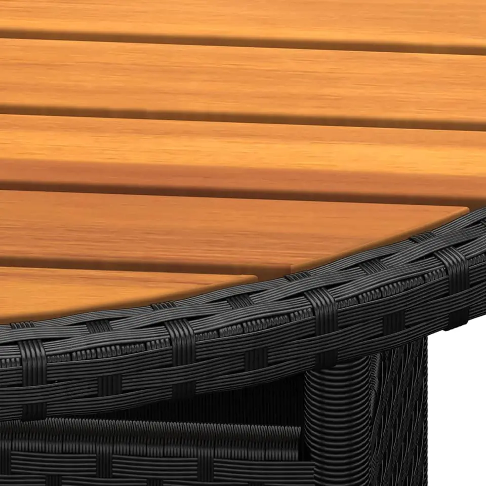 vidaXL - Tuintafel - Zwart - Poly rattan