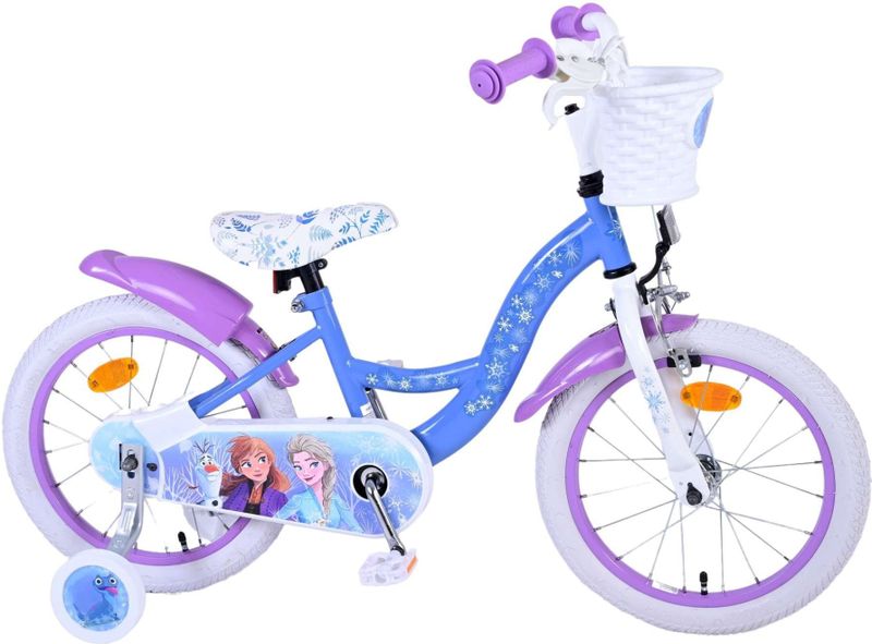 Volare - Frozen 16 inch - Kinderfiets - Zacht Blauw - Met Poppenzitje en Mandje