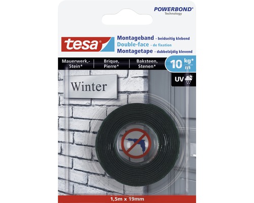tesa transparante montagetape voor metselwerk 1,5 m x 19 mm