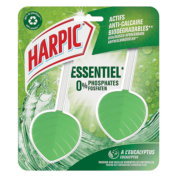 Blocs WC anti-calcaire Harpic eucalyptus, lot de 2