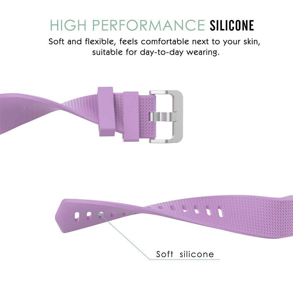 Fitbit Charge 2 Sport Armband aus Silikon (ohne Fitbit Fitness Tracker) - Violett (Hell)