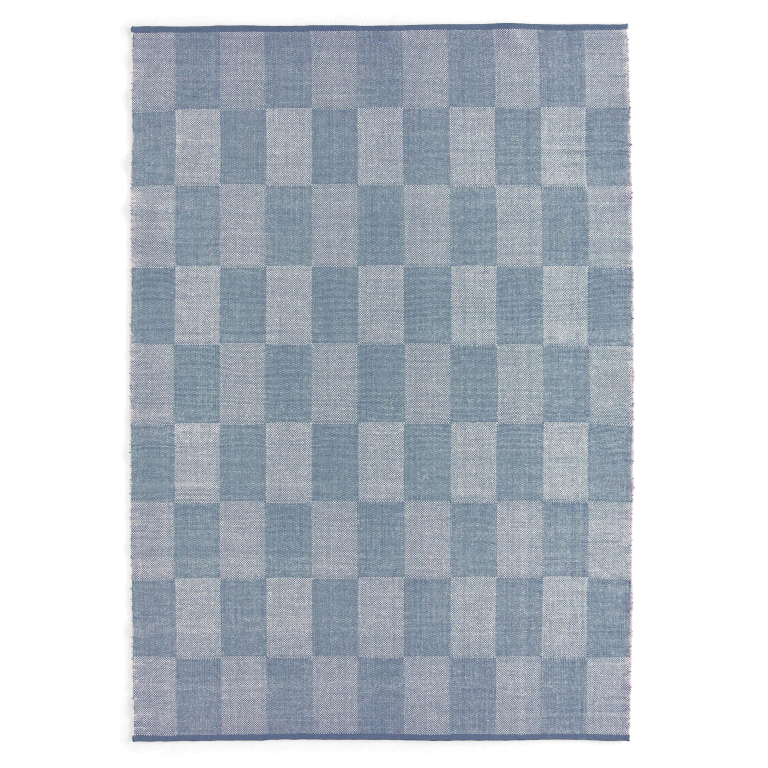 Hay Check vloerkleed 170x240 S lichtblauw