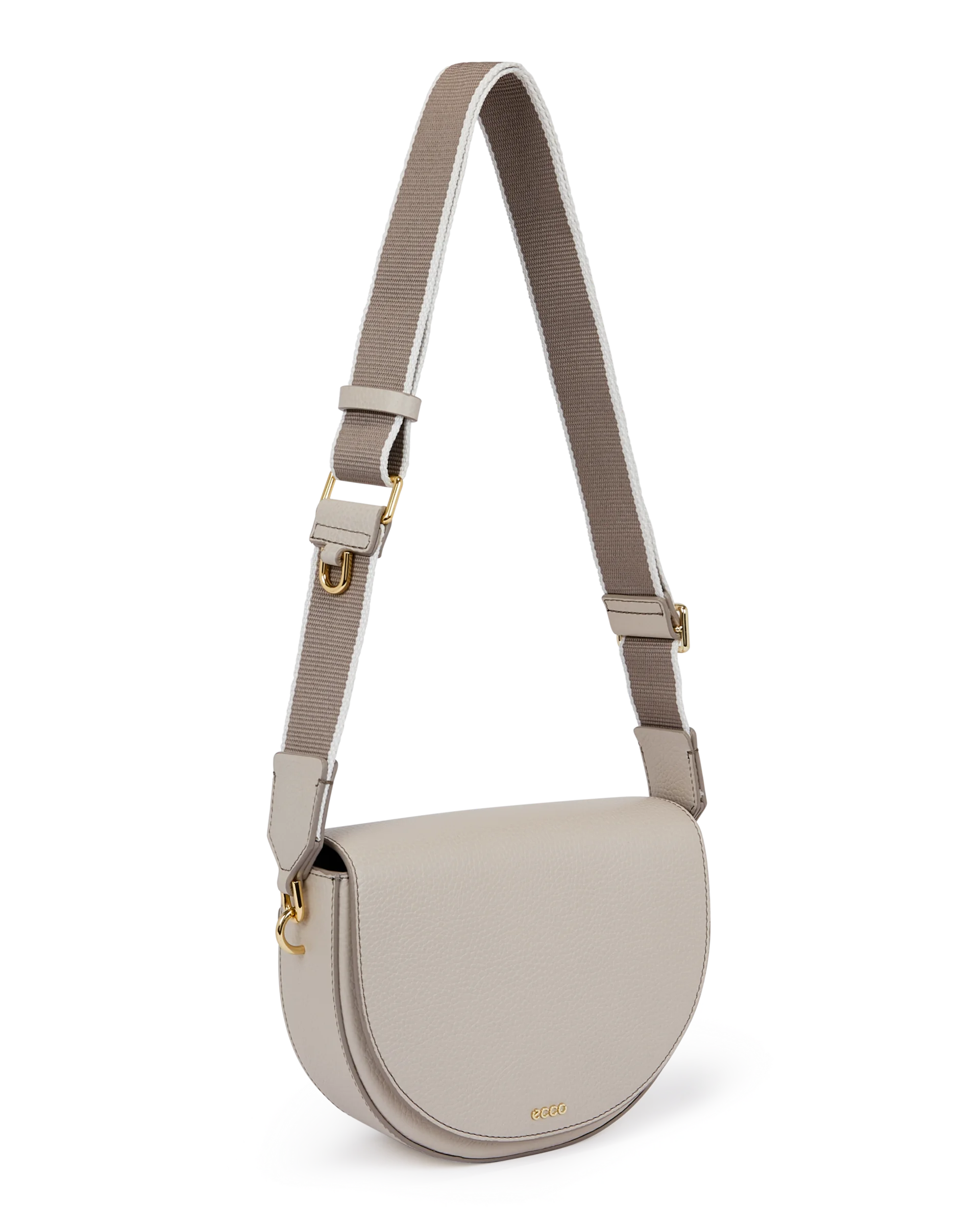 ECCO Saddle Bag Satteltasche aus Leder Beige 16X22X9 cm