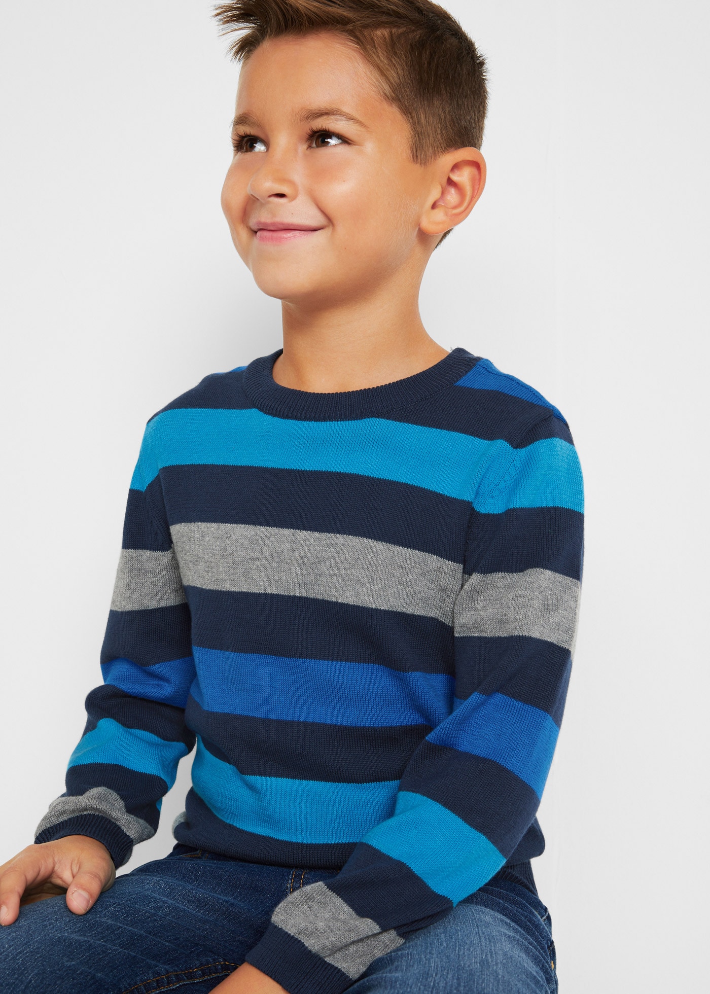 bonprix Strickpullover »Feinstrickpullover aus reiner Baumwolle«, Feinstrickpullover aus reiner Baumwolle