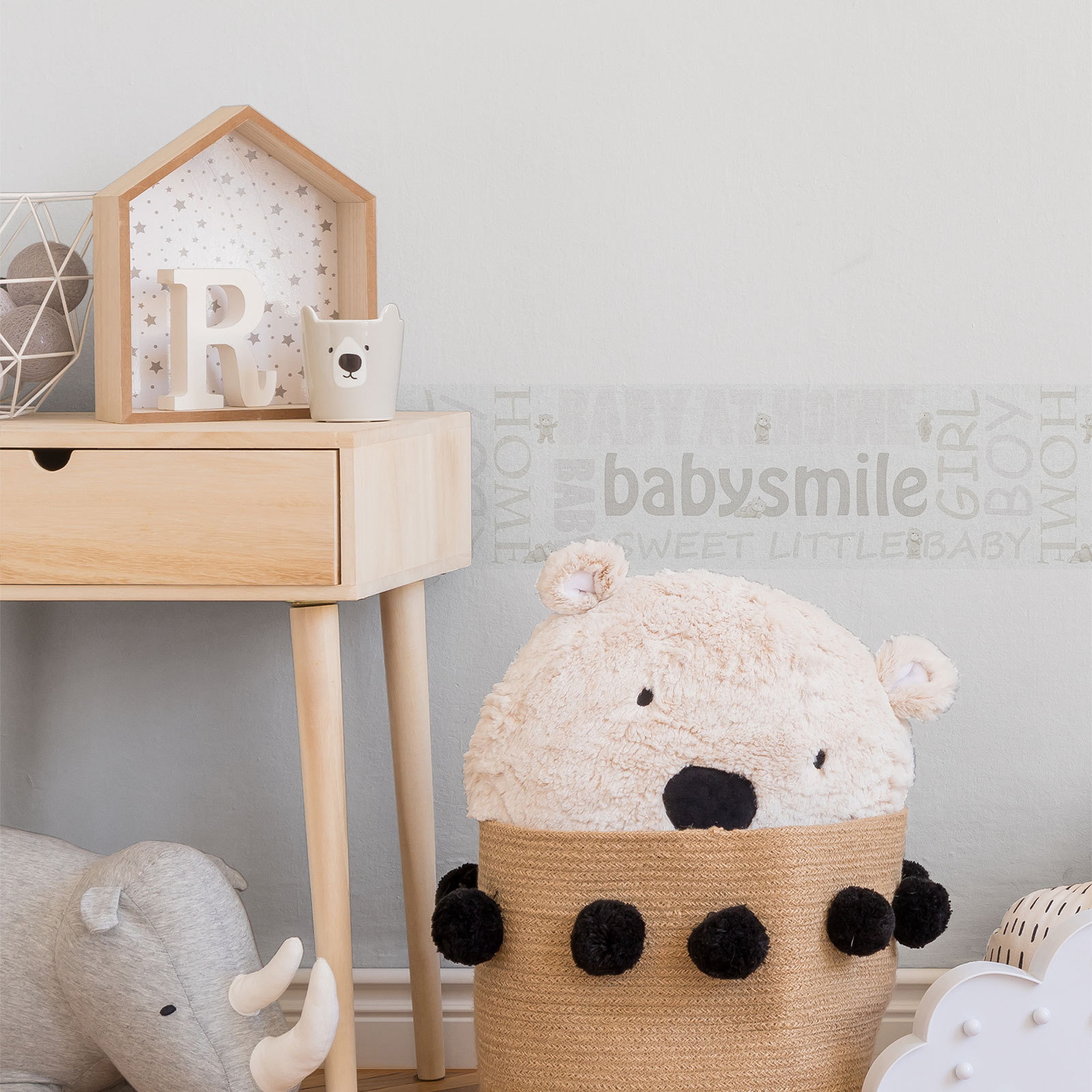 Vlies-Borte LITTLE STARS - creme-gold - 17 cm