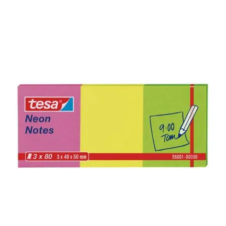 tesa Haftnotiz Neon Notes 40x50mm 3x80Bl farbig sortiert