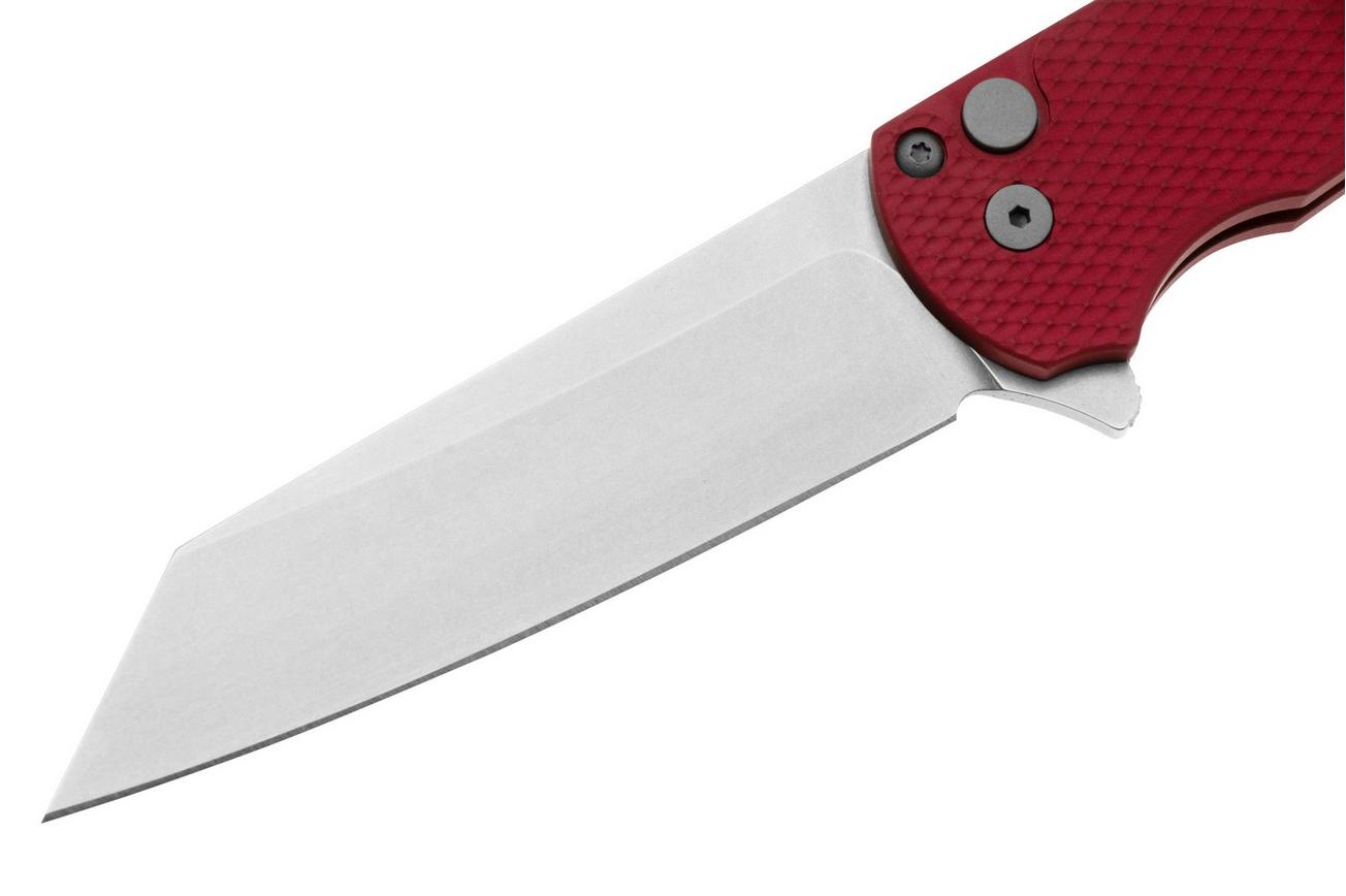 Pro-Tech Malibu 5405-RED Stonewashed MagnaCut Reverse Tanto, Red Aluminum zakmes