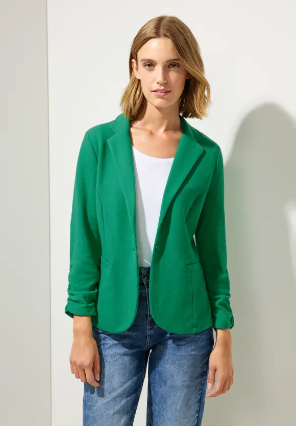 Basic Blazer mit Raffungen - dark cameo green