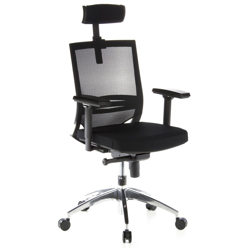 Profi Bürostuhl PORTO MAX Stoff/Netzstoff mit Armlehnen (höhenverstellbar) hjh OFFICE