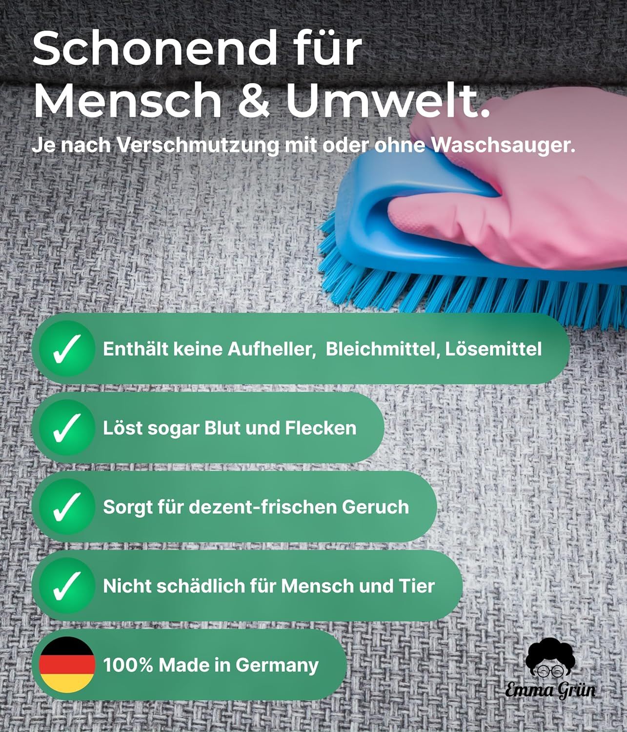 Emma Grün® Polsterreiniger Konzentrat für Waschsauger & Nasssauger