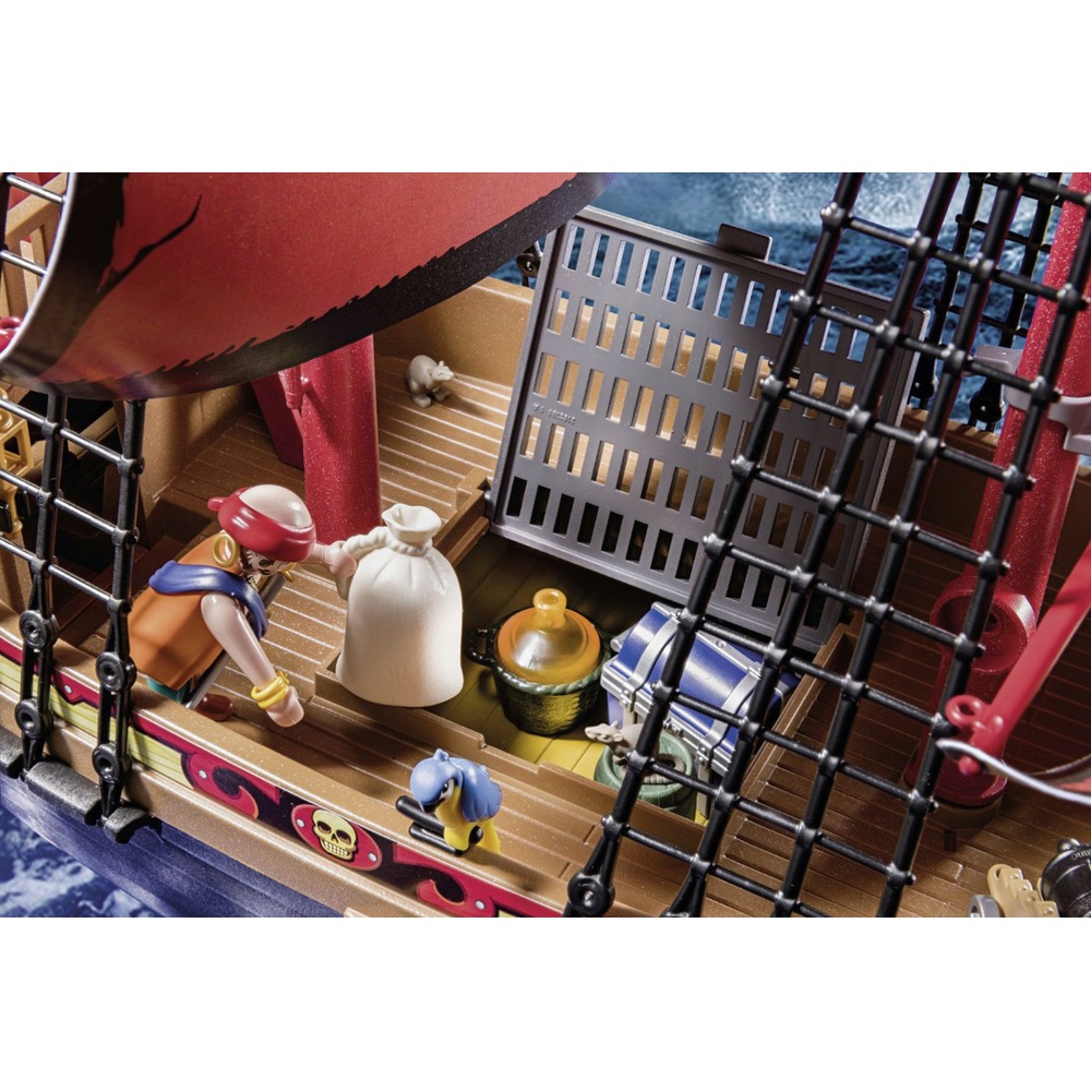 Playmobil 70411 Piraten Großes schwimmendes Piratenschiff mit Kanone