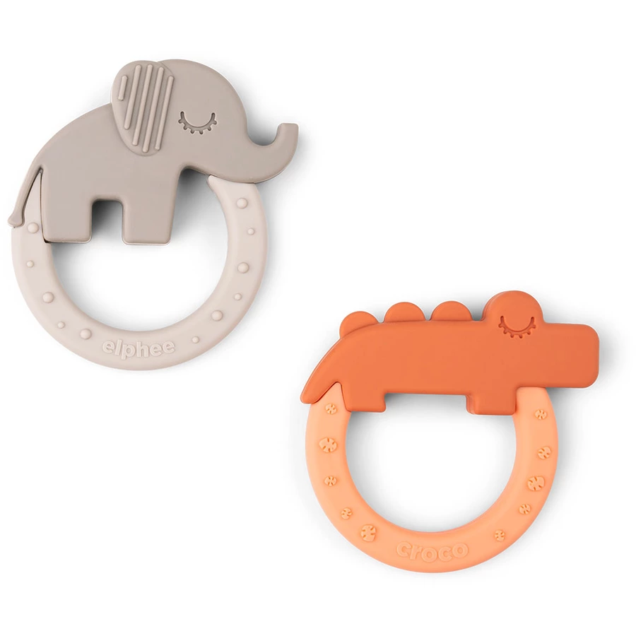 Done by Deer™ Beißring 2er-Pack Deer friends Papaya Sand