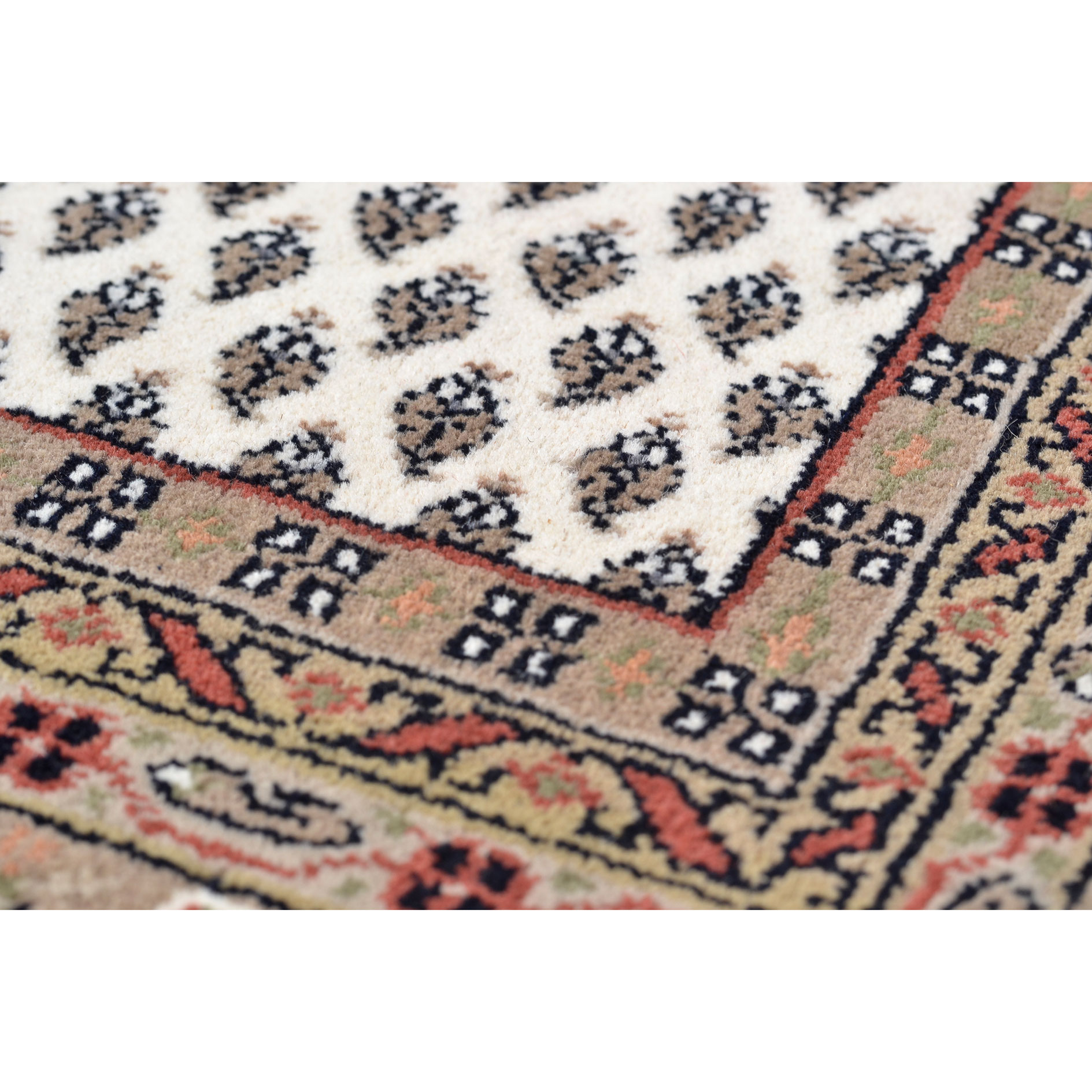 Teppich CHANDI - creme-braun - Schurwolle - 40x60 cm