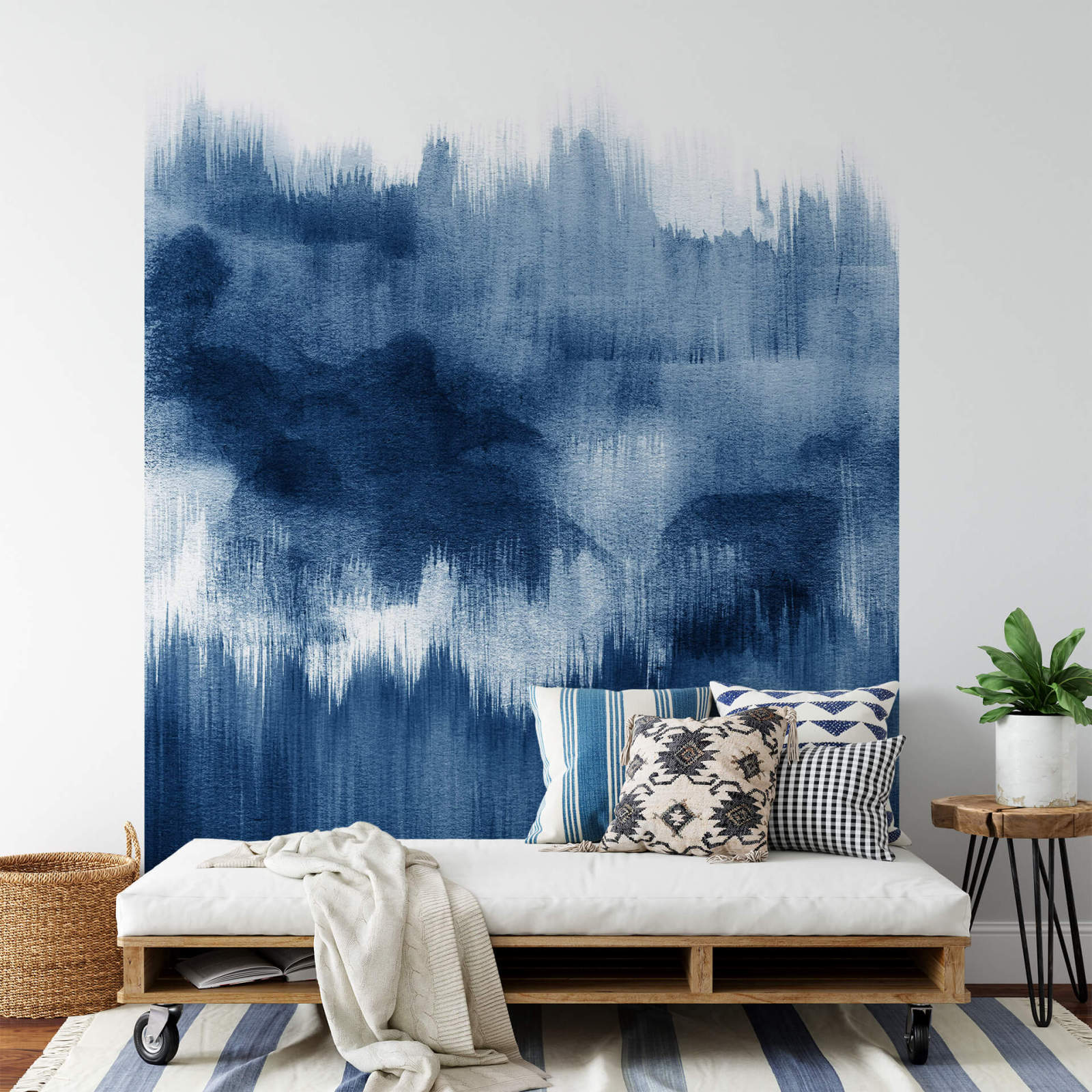 Fototapete DESIGNWALLS 2.0 - blau-weiß - Kunst - 2,6 Meter