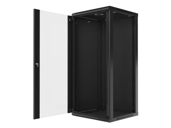 Lanberg - Rack kabinet - vægmonterbar - sort, RAL 9004 - 27U - 19