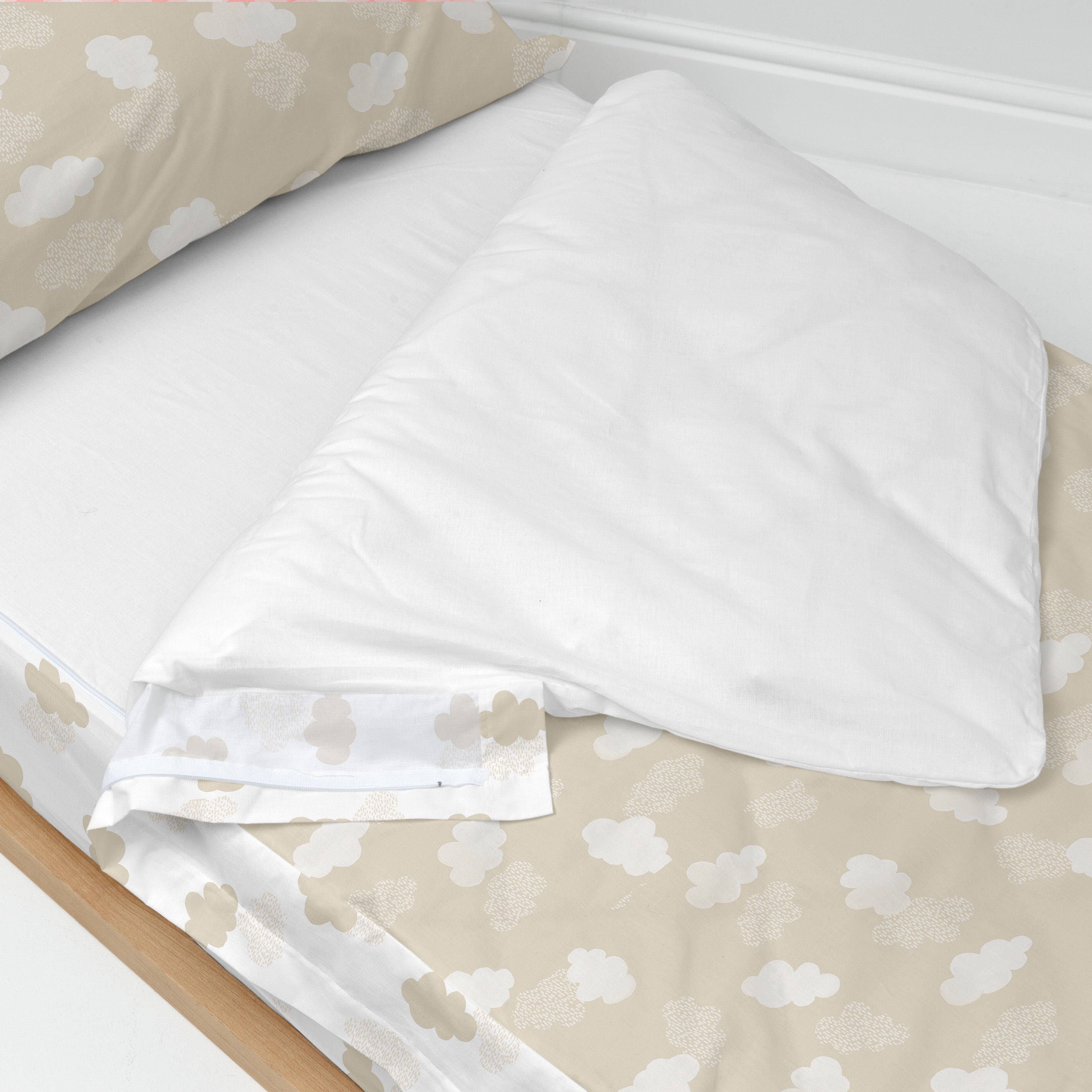 Clouds Noordse tas Beige Basic Kids, Beige, 100% Katoen (buitenkant) 100% Polyester (vulling), de kwaliteit van 150 TC