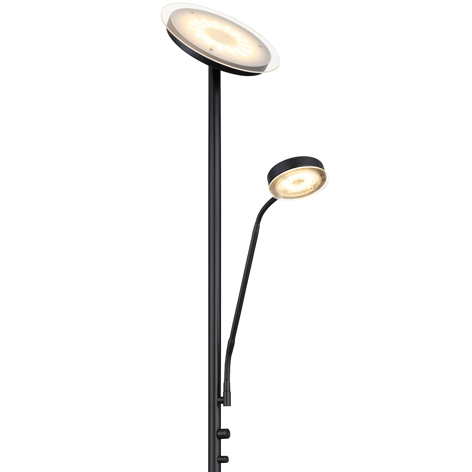 LED-Deckenfluter - schwarz - mit Flexarm