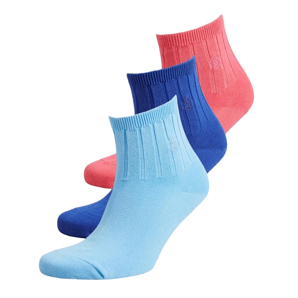 Superdry Chaussettes Bleu/Marine/Rose Femme Superdry Ankle Sock