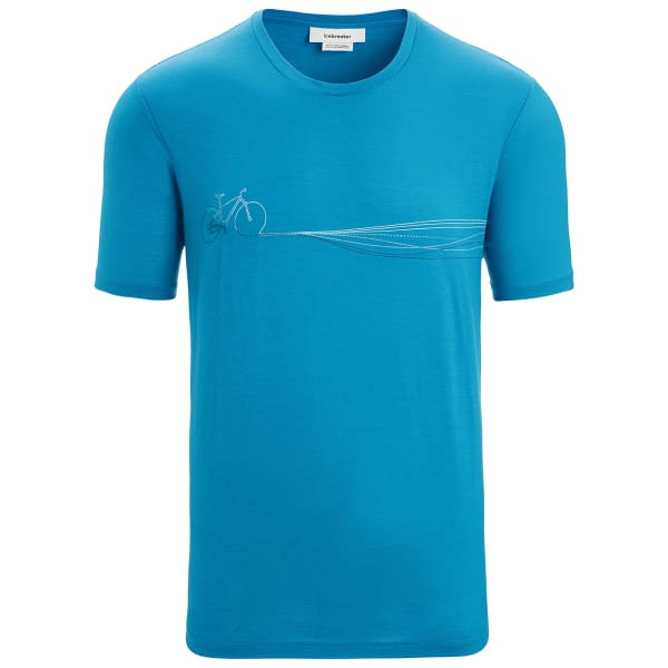 T-shirt randonnée ICEBREAKER M TECH LITE II SS TEE CADENCE PATHS GEO BLUE