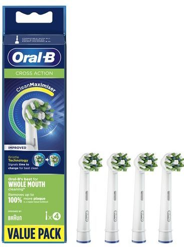 Oral-B CrossAction - Opzetborstels - 4 Stuks