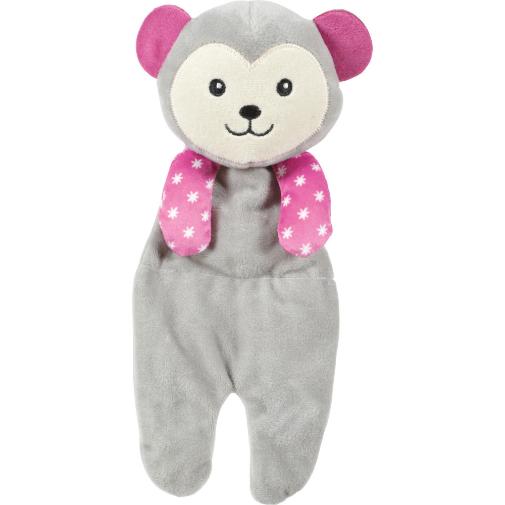 Peluche grise maxou bruissant debout 25 cm jouet pour chiots