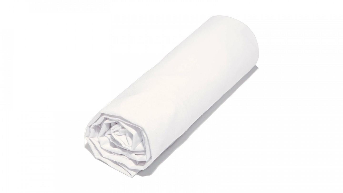 DRAP HOUSSE COTON BIO 90X200CM BLANC