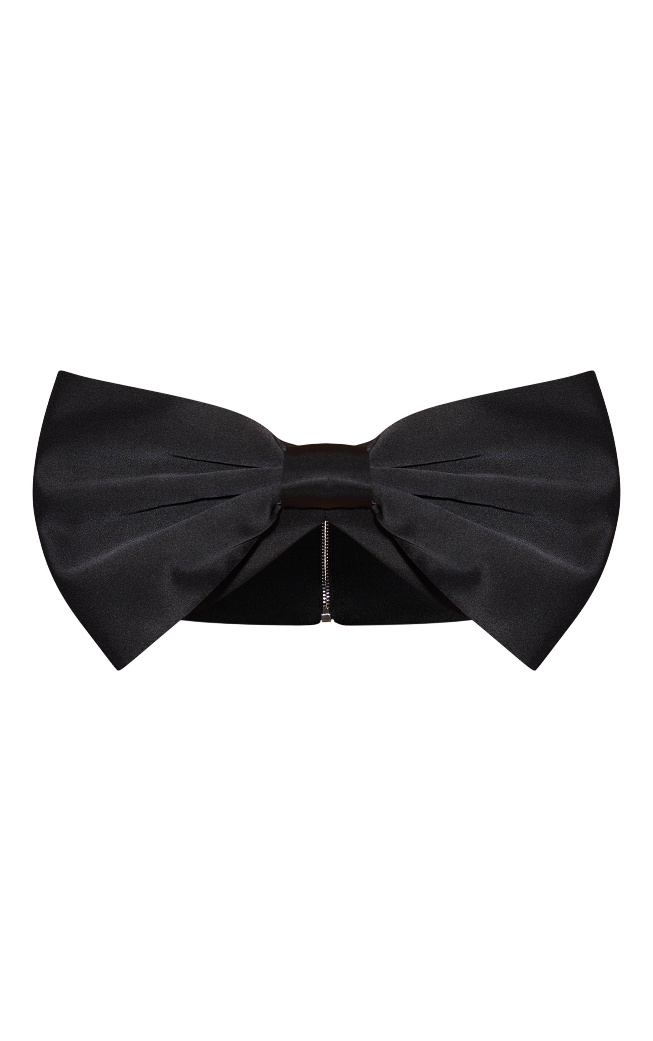 Noir Brassière Bandeau À Nœud En Satin