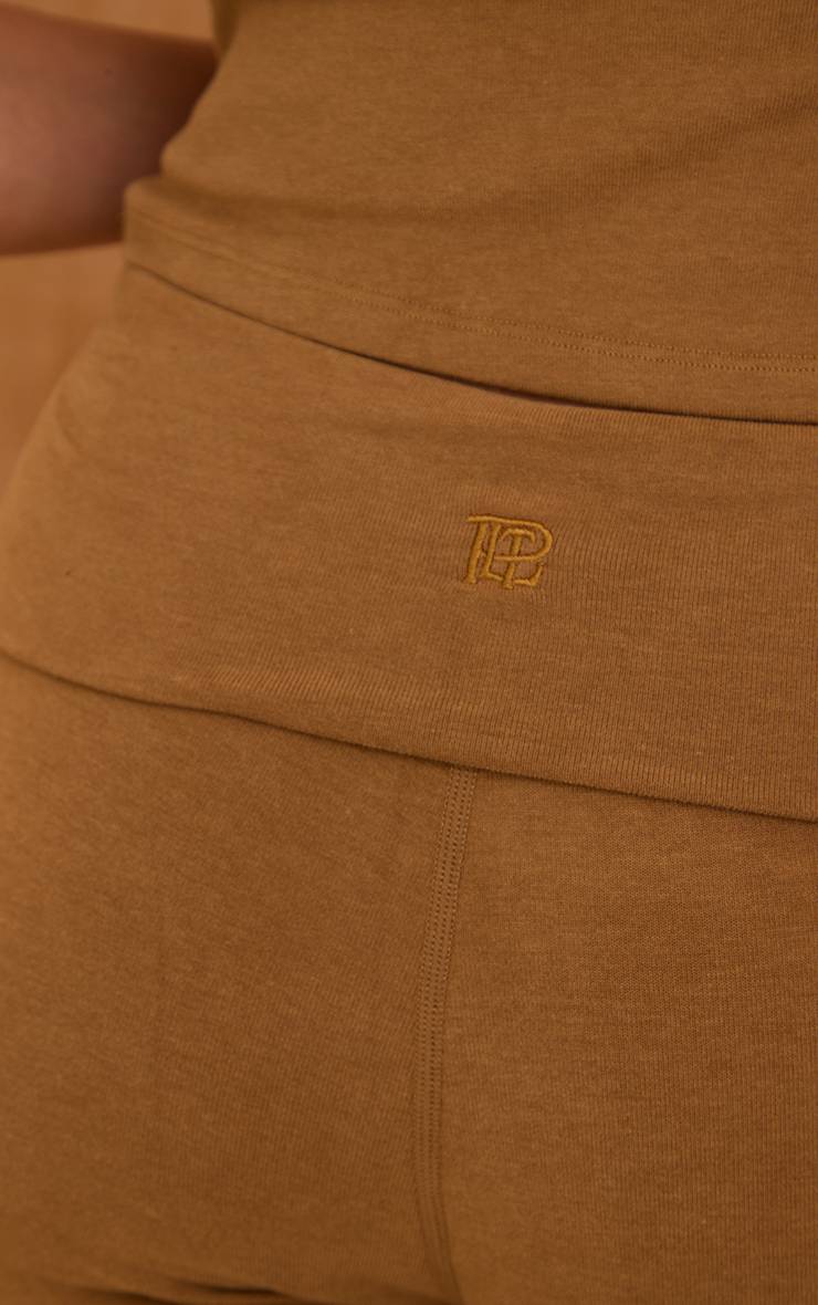 Marron Pantalon De Yoga En Coton Doux Mélange Prune Profond