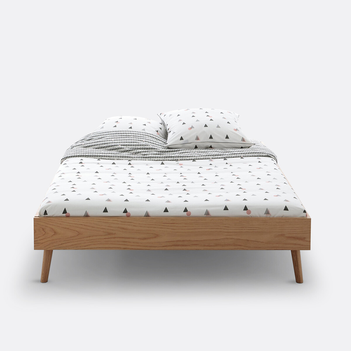 LA REDOUTE INTERIEURS<br>Cama com estrado de ripas, folheado de carvalho, Miji