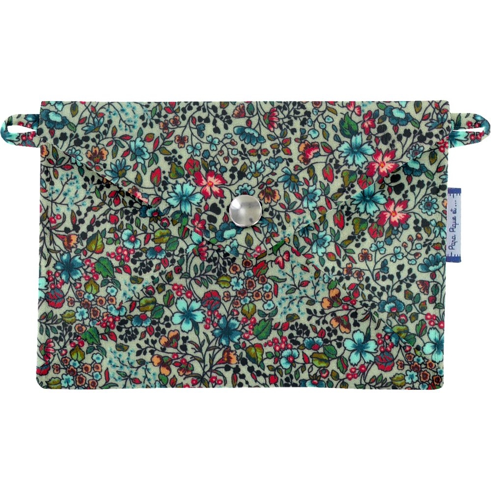 Petite Pochette Enveloppe Fleur Mentholé