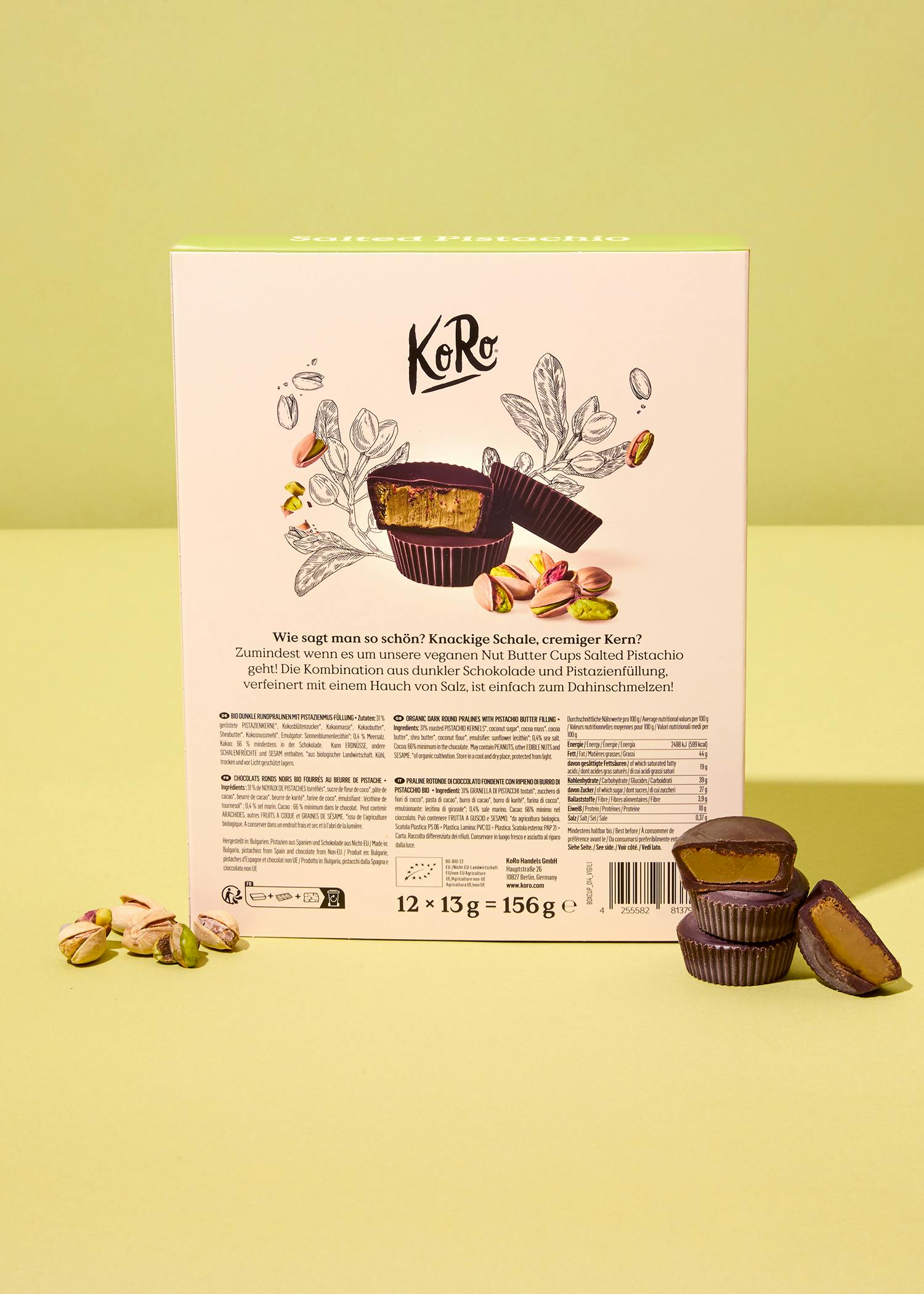Geschenkbox Bio Nut Butter Cups Salted Pistachio 12 x 13 g