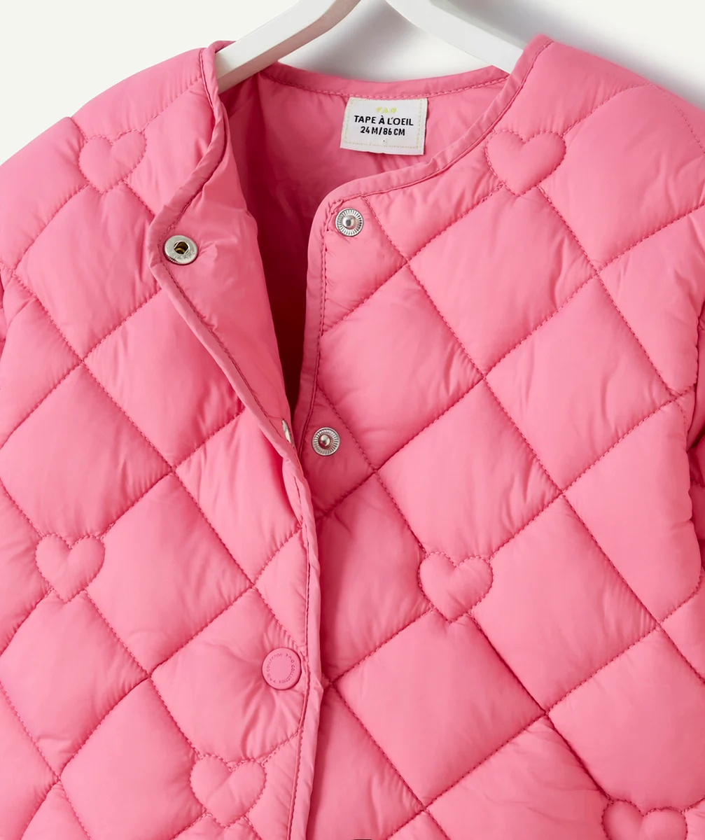 DOUDOUNE BÉBÉ FILLE EN REMBOURRAGE RECYCLÉ ROSE