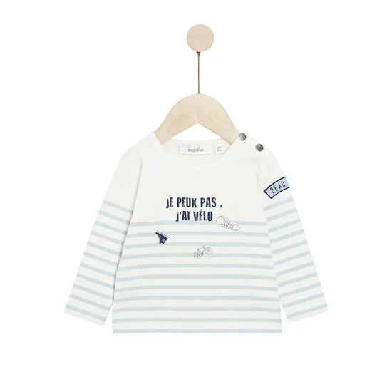 Bleu Château Tee-shirt manche longues   Stripe Freedom        de               Marèse