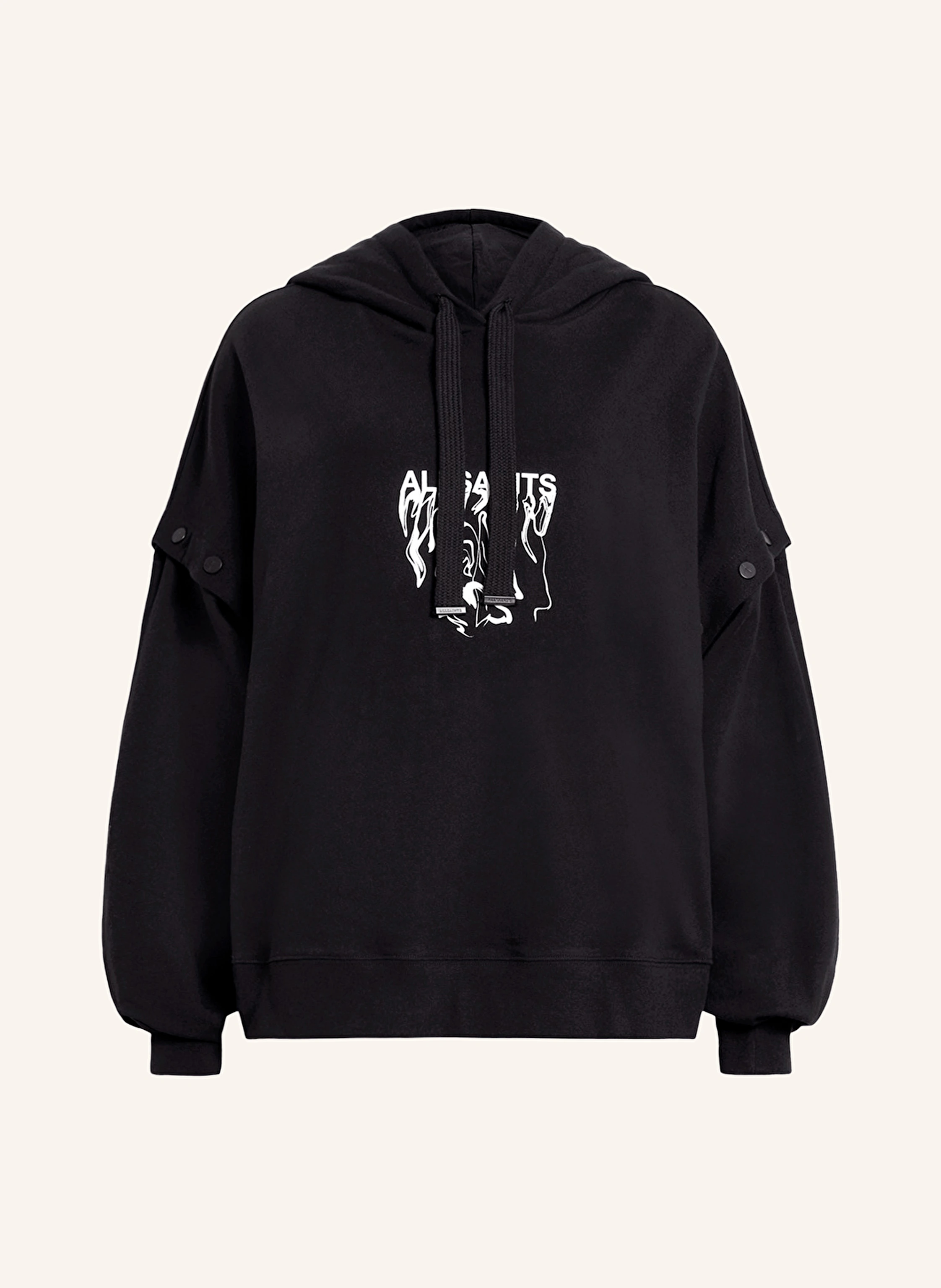 ALLSAINTS Hoodie INKSNTS AMPHIA mit abnehmbaren Ärmeln