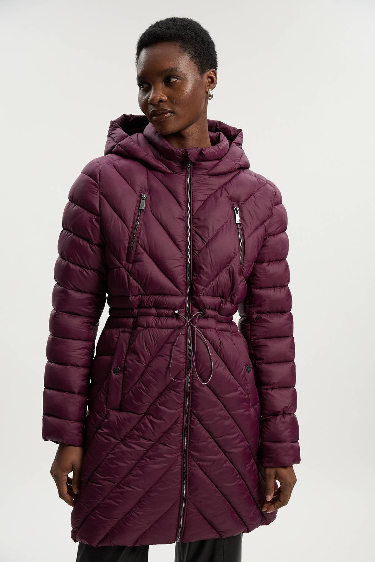 KarenMillen Manteau Matelassé en Duvet Véritable Compressible