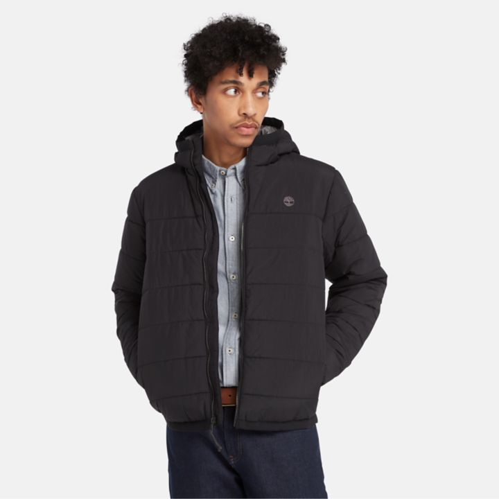 Jaqueta puffer Garfield Thermarange masculina na cor preta.