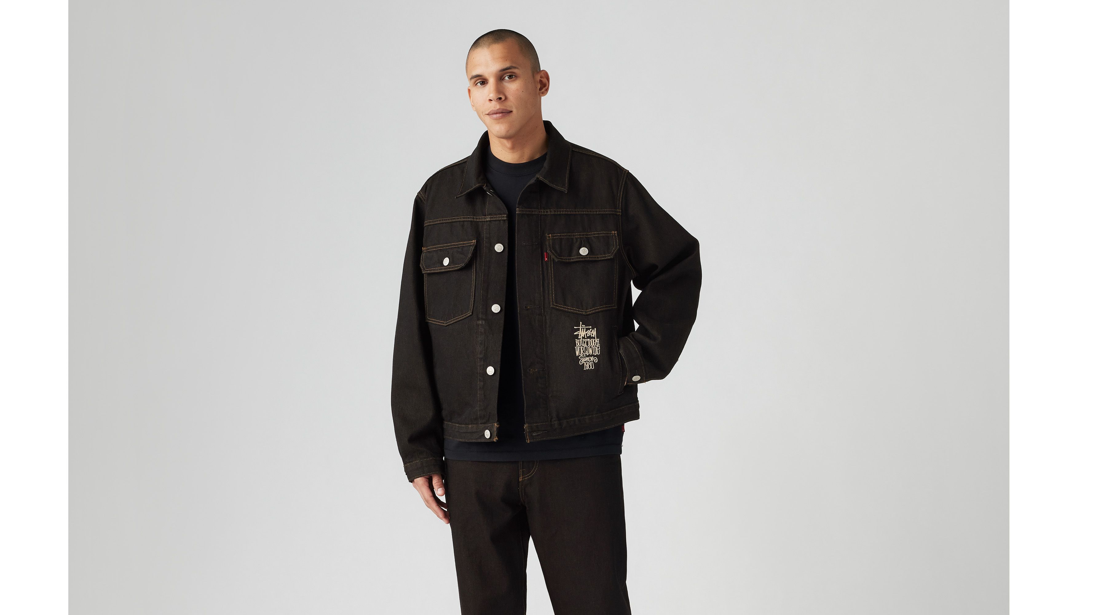 Veste Trucker Crispy Rinse Stüssy & Levi's® - Black/Brown - Noir