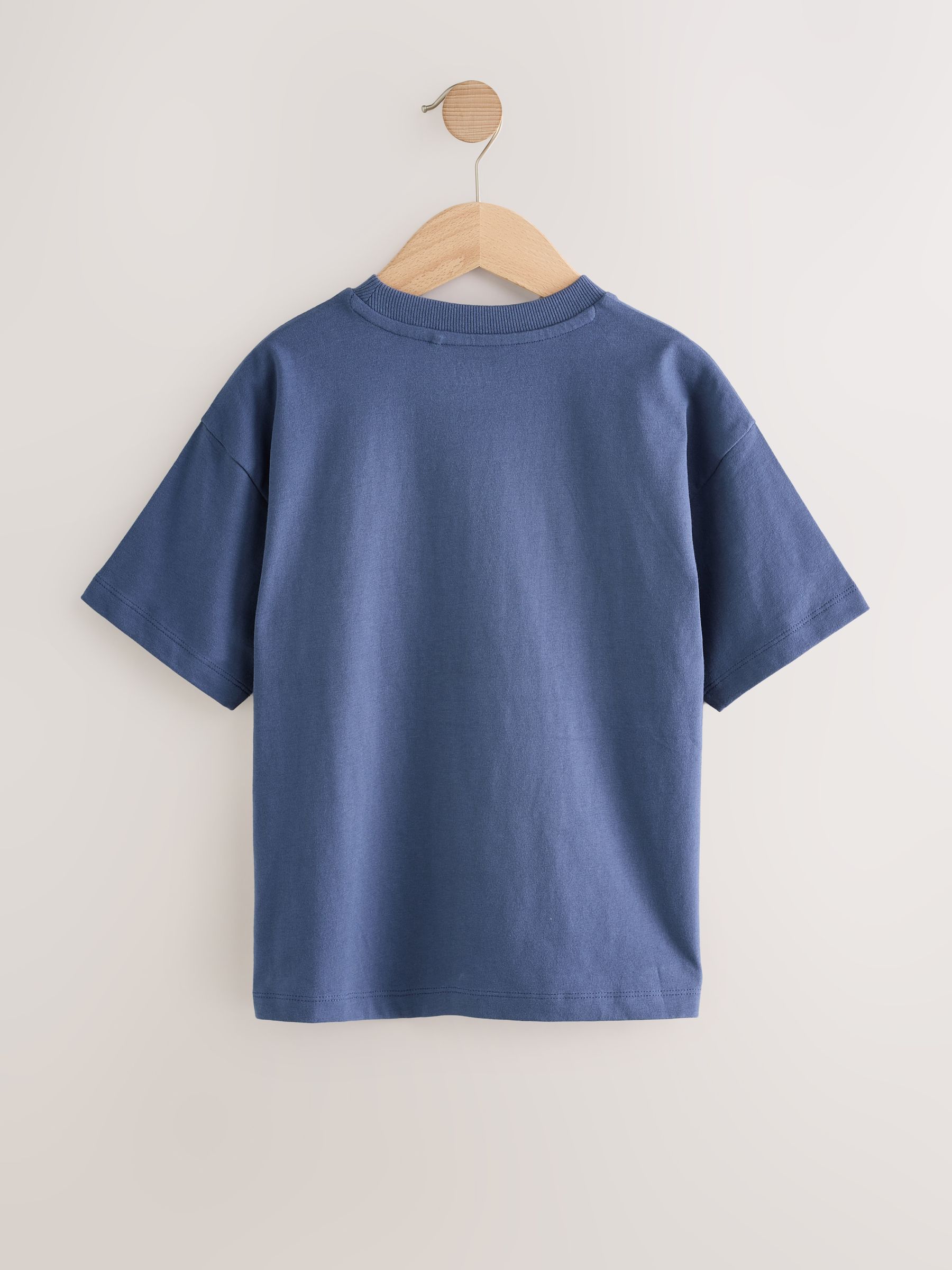 Blue/Rust/Khaki/Black - Ruimvallende T-shirts met korte mouwen van 100% katoen, verpakking van 4 stuks (3-16jaar)