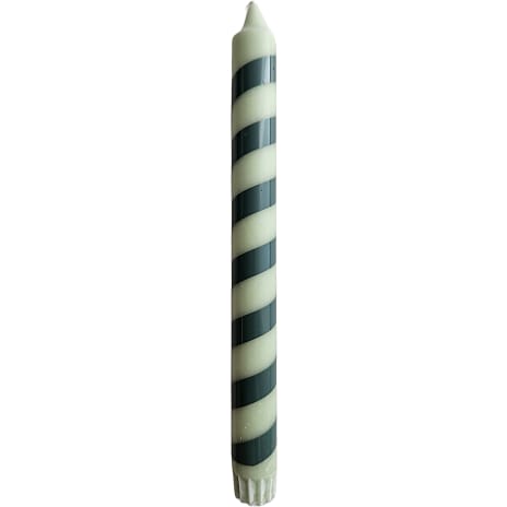 Stribet kronelys 2,2x24 cm - grøn/hvid