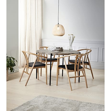 Elva spisebord - brunt marmorlook