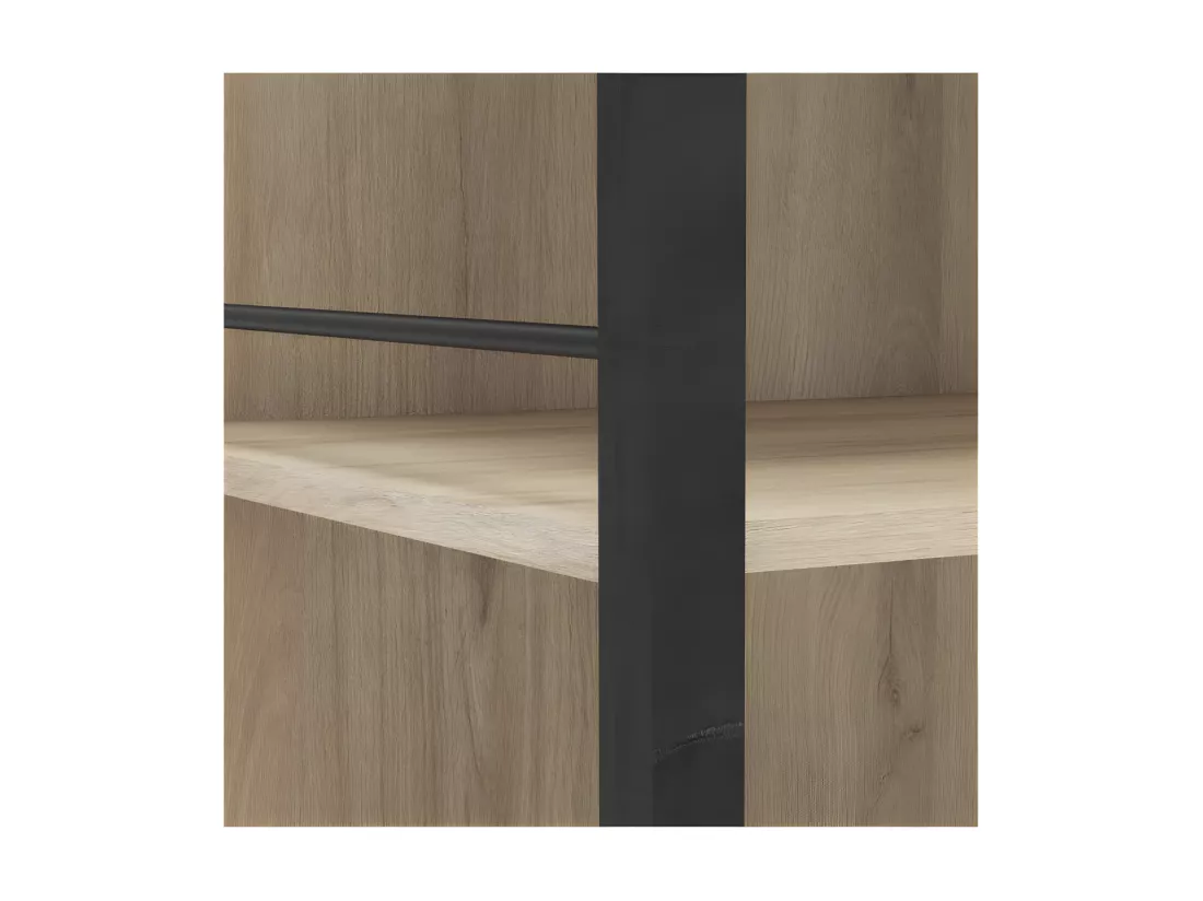 Aménagement dressing extensible Chêne/Noir - GARI - L 140/179 x l 48 x H 207 cm