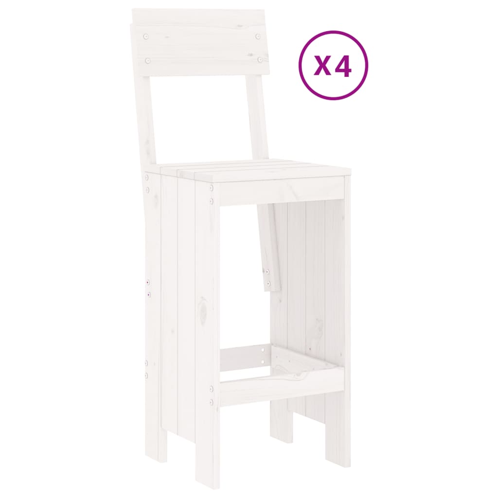 Ensemble de bar de jardin 5 pcs blanc bois massif de pin