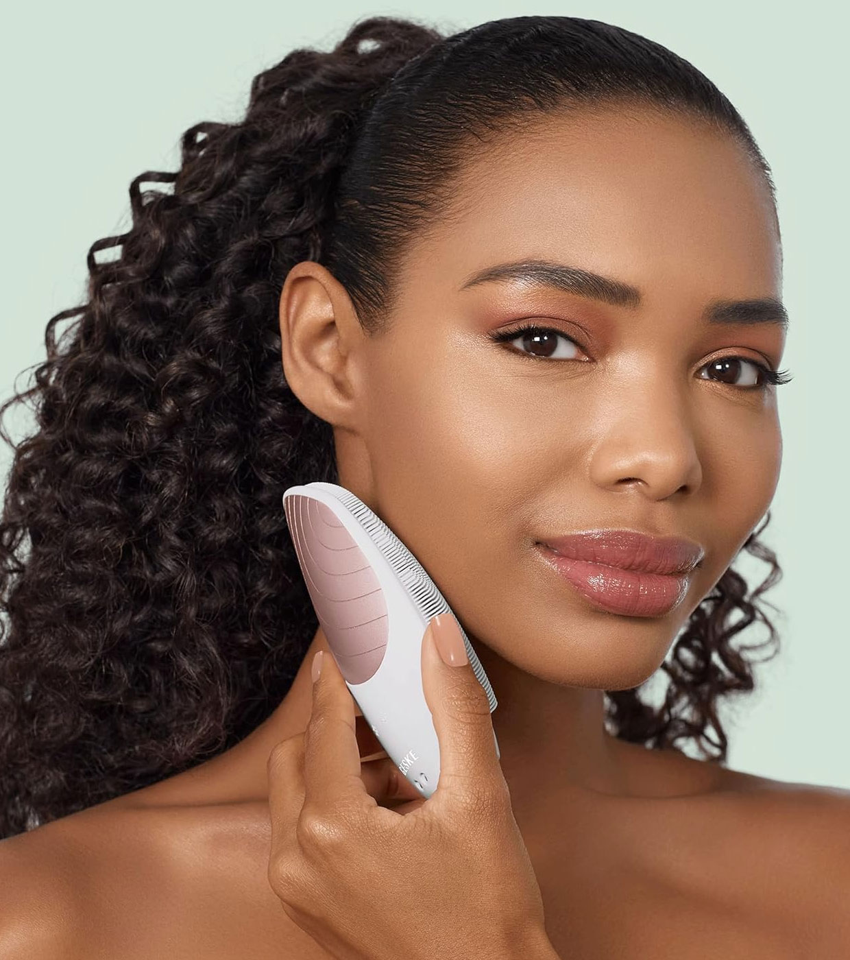 GESKE - Escova de Limpeza Facial e Massageadora Sonic Thermo 6 em 1 - Branco Rosa Ouro