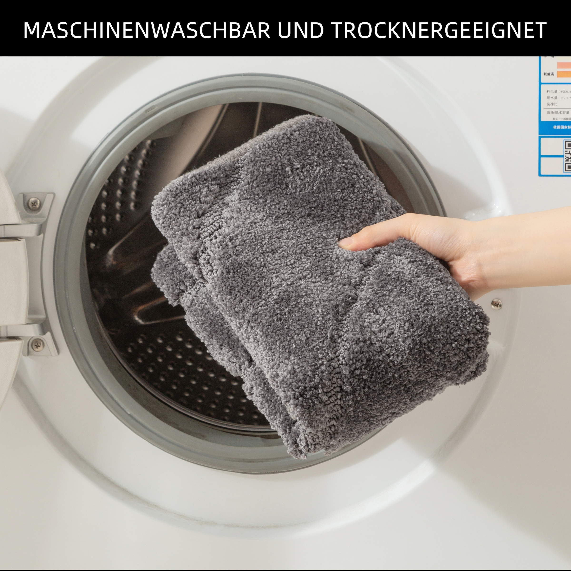 my home Badematte »Regona Scandi, Badvorleger, Badezimmer Teppich, Duschvorleger« Höhe 10 mm rutschhemmend beschichtet strapazierfähig Badteppich, Uni Farben, Hoch-Tief-Effekt, modernes Muster, Zen
